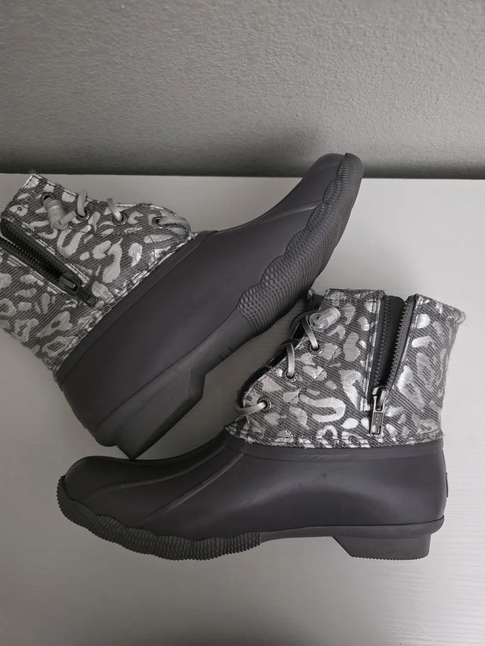 Sperry Saltwater Grey Waterproof Duck Boots - Women